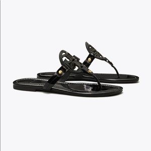 Tory Burch black patent leather ‘Miller’ sandals